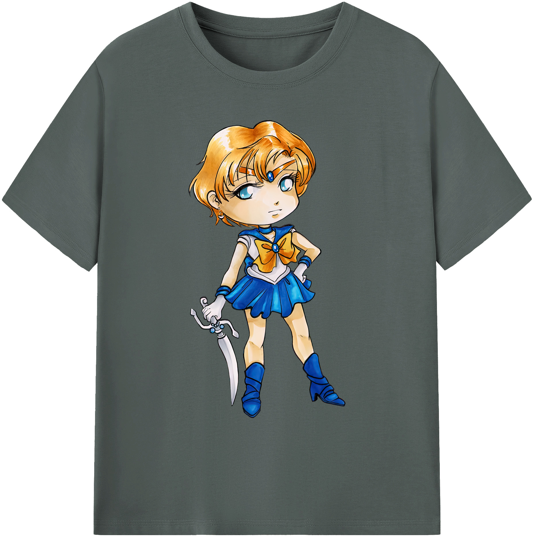 （画像用） 美少女戦士セーラームーン 天王はるか Sailor Moon Tenoh Haruka 綿100％ メンズ半袖Tシャツ｜肌触りやわらか＆通気性
